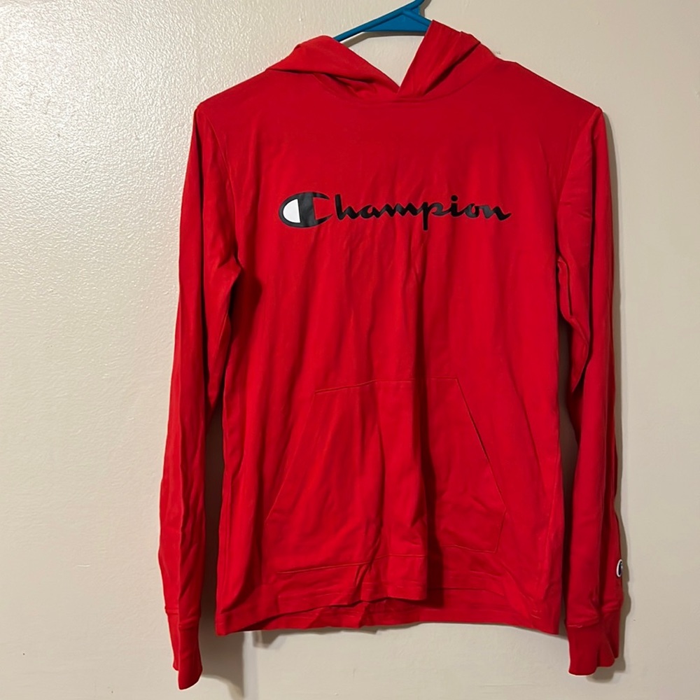 NWT CHAMPION SCRIPT HOODED TEE BOY SIZE LARGE